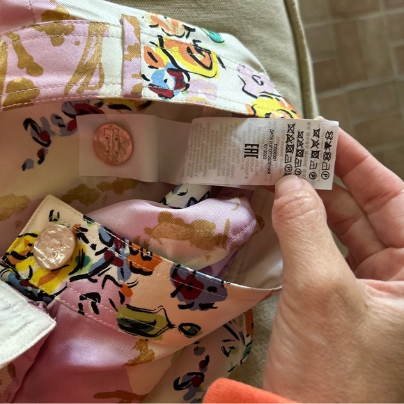 Tory Burch Silk Pastel Pink Floral Wide leg pants size 4 - Picture 8 of 11